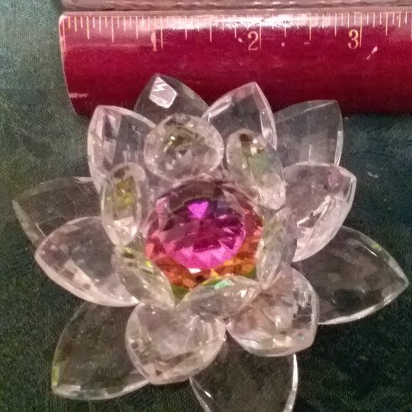 Via Veneto Hand cut 24 percent led crystal flower - Picture 2 of 3